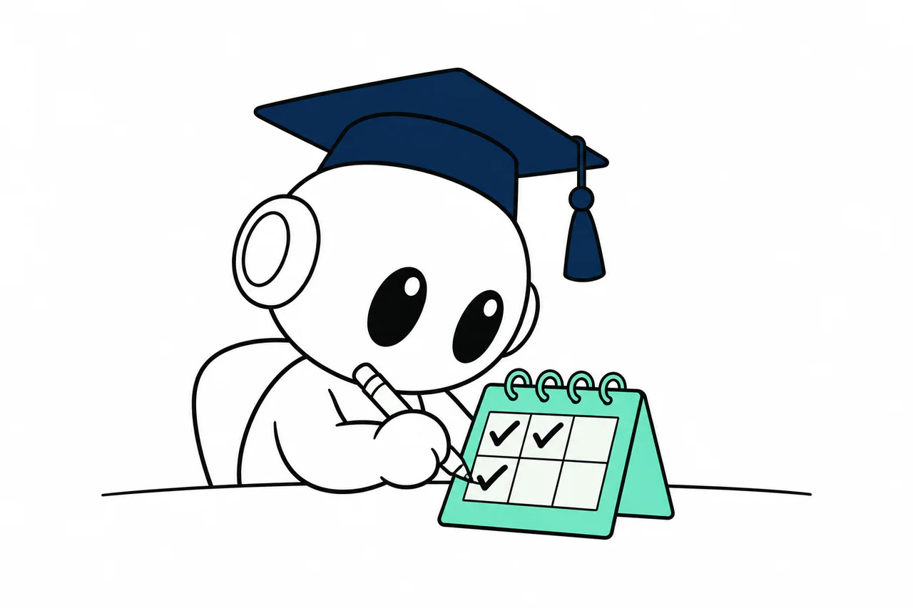 زكي يضع علامات على تقويم صغير بقلم
