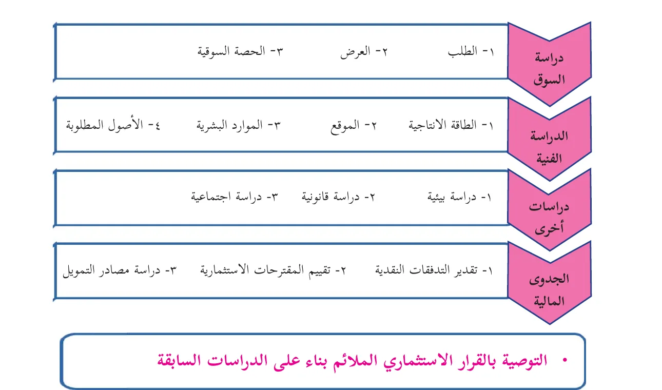 شكل (٣-٢): المكوّنات الرئيسة لدراسة الجدوى التفصيلية