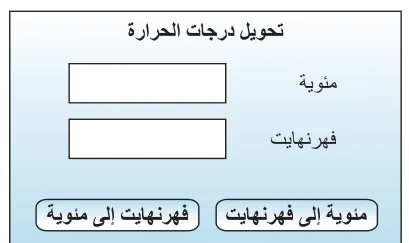 الشكل 7.17 تصميم بسيط لتطبيق تحويل درجة الحرارة