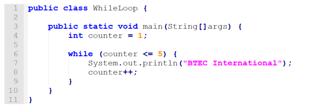 الشكل 7.26 حلقة while في Java