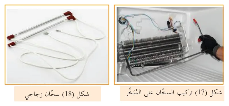 شكل (17) تركيب السخان على المبخّر