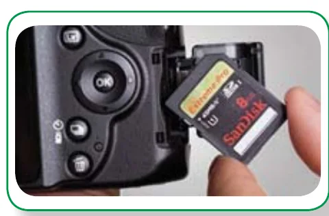 السعة التخزينية للكاميرا (Card Memory)