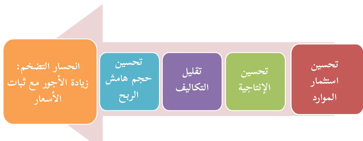 شكل (١): أثر الإنتاجية في التضخم