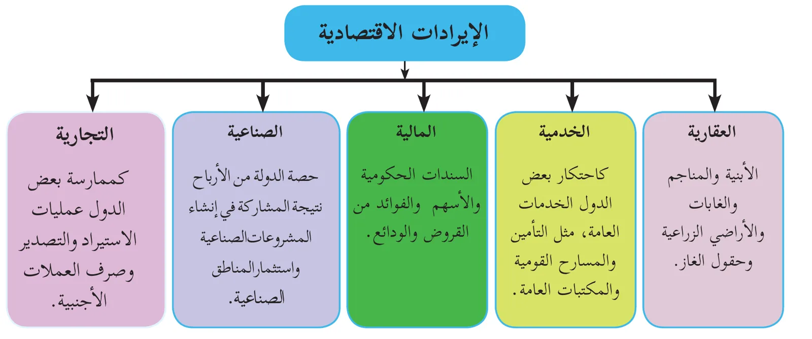 شكل (١): الإيرادات الاقتصادية للدولة.