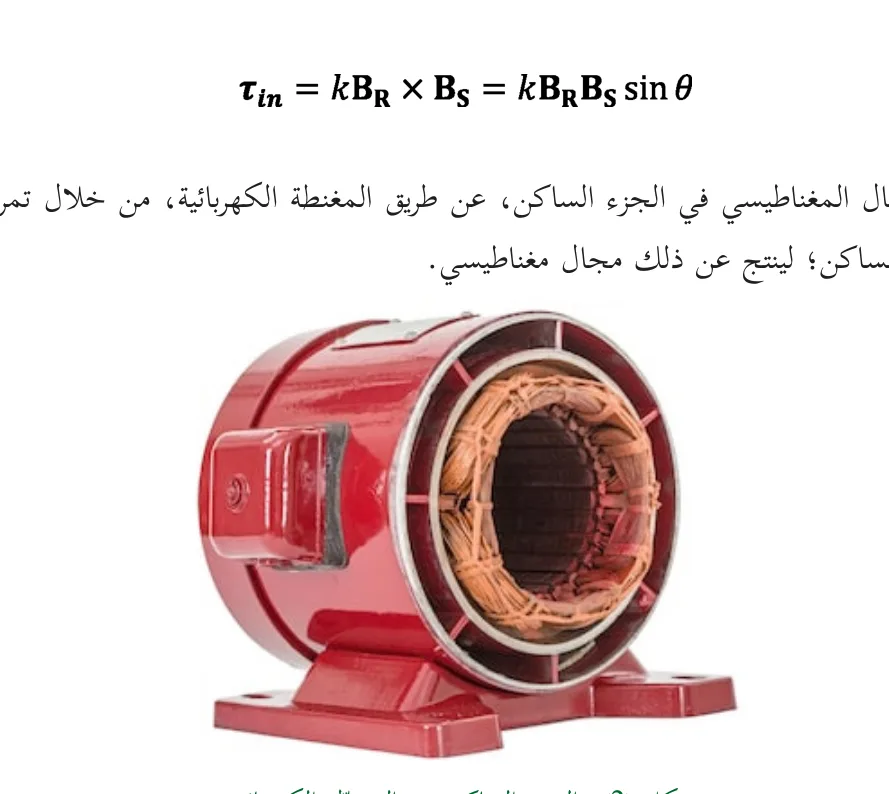 شكل (2): الجزء الساكن من المحرك الكهربائي