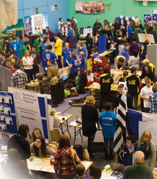 The picture was taken at a college ‘Societies Fair’.
