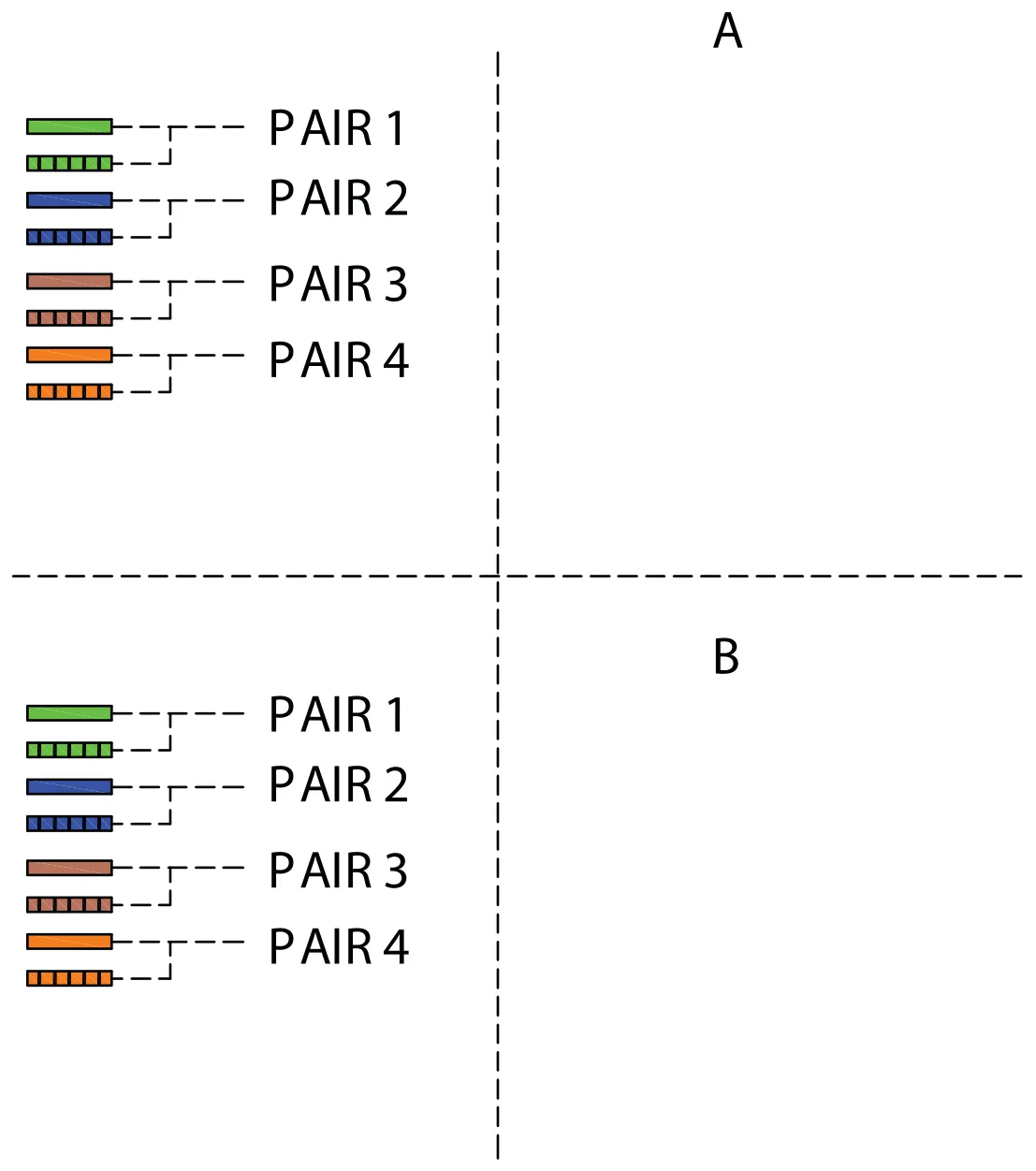 PAIR 1 PAIR 2 PAIR 3 PAIR 4 A PAIR 1 PAIR 2 PAIR 3 PAIR 4 B