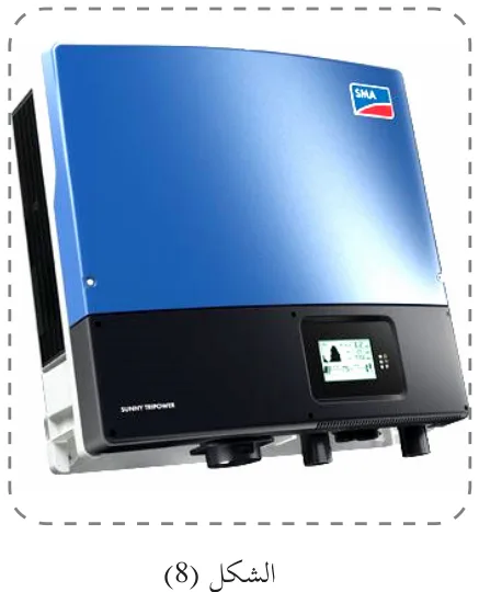 :::figure /images/notes/ps-g12-renewable-energy-u04-t01/fig-c5e96bb8-p124-2.webp الشكل (9): إنفيرترات السلسلة يميناً والإنفيرترات المركزية يساراً