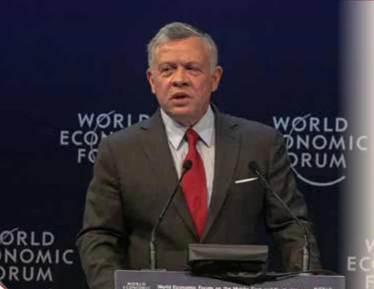 الصورة 13: الملك عبد الله الثاني في أحد المؤتمرات الدولية