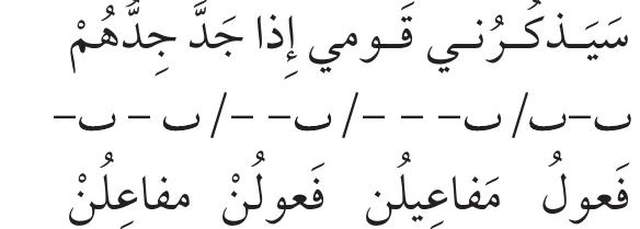 أَلْحَظُ في الأبياتِ السّابقةِ أنّ البحرَ الذي نُظِمَتْ عليه يتكوّنُ من ثمانيةِ أجزاءٍ؛ أو ثماني تفعيلاتٍ. كما ألحظُ تكرارَ تفعيلتينِ في كلِّ بيتٍ على نحوٍ منتظمٍ، هما: :::figure /images/notes/tawjihi-g12-arabic-u8-t7/fig-0964761e-p069-2.webp وهذا البحرُ هو بحرُ الطّويلِ، ومفتاحُه: طَويلٌ لَهُ دونَ البُحورِ فضائلُ فَعُولُنْ مَفَاعِيلُنْ فَعُولُنْ مَفَاعِيلُ أمّا إن سألتُ عن توزيعِ تفعيلاتِه على الأجزاءِ الثّمانيةِ فإنَّ بإمكاني أن ألحظَ أنّ تفعيلةَ (فَعُولُنْ) تقعُ في أربعةِ أجزاءٍ، هي: الأوّلُ، والثّالثُ، والخامسُ، والسّابعُ. وأمّا (مَفَاعِيلُنْ) فتقعُ ثانيةً، ورابعةً، وسادسةً، وثامنةً. أُقطّعُ البيتَ الآتي، وأُبيّنُ تفعيلاتِه، وتوزُّعَها على أجزاء البيت: :::figure /images/notes/tawjihi-g12-arabic-u8-t7/fig-0964761e-p069-3a.webp ومن الواضحِ أنّ تفعيلةَ (فَعُولُنْ) صورةً فرعيّةً واحدةً في بحرِ الطّويلِ هي (فَعُولُ). أمّا (مَفَاعِيلُنْ) فأشهرُ صورِها الفرعيّةِ: ولا تقعُ (مَفَاعِي) إلّا عروضاً أو ضَرْباً، فلا يجوزُ أن تقعَ في حَشْوِ البيتِ. :::figure /images/notes/tawjihi-g12-arabic-u8-t7/fig-0964761e-p070-1.webp وإذا سألتُ عن مجزوءِ الطّويلِ، كان الجوابُ أنّ العربَ لم تَنْظِمْ شعراً على مجزوءِ من الطّويلِ.