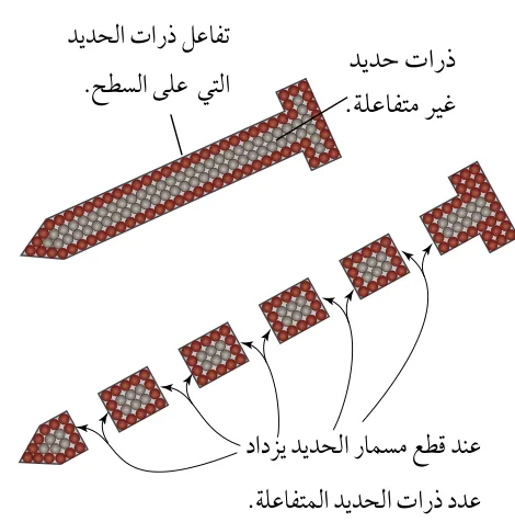 الشكل (21): أثر زيادة مساحة السطح في سرعة التفاعل.