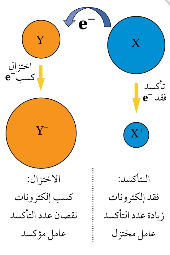 الشكل (3): عمليتا التأكسد والاختزال.