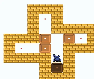 الشكل (11-1): أحجية (Sokoban Puzzle).