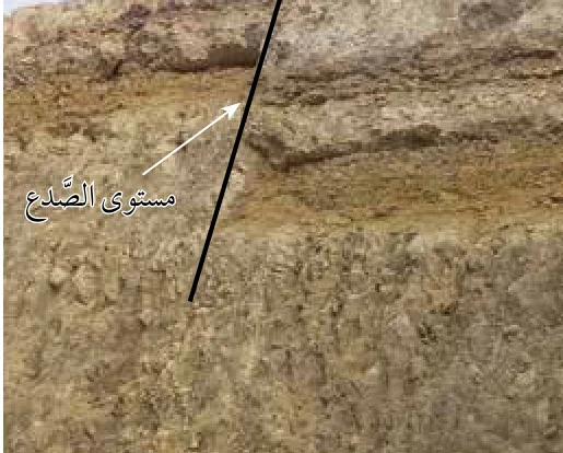 الشكل (11): أحد الصُّدوع العكسيّة على طريق عمّان التنموي المعروف بشارع الـ100.