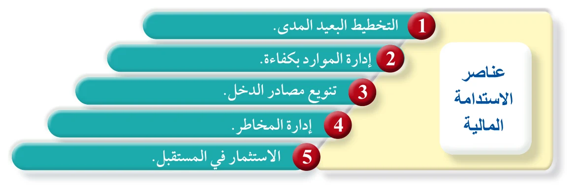 الشكل (1): عناصر الاستدامة المالية