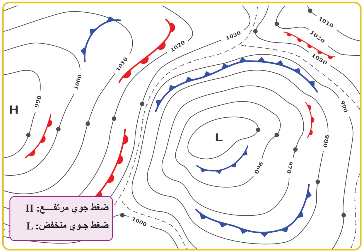 الشكل (12): خطوط الضغط المتساوية.