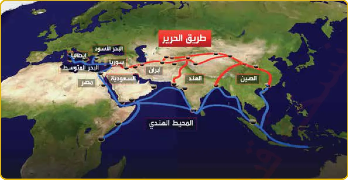 الشكل (3): خريطة طريق الحرير الجديد.