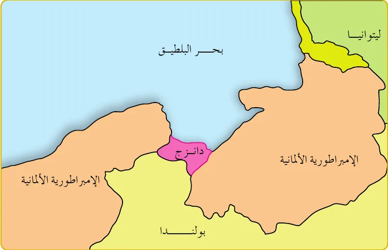 الشكل (2): خريطة توضح قضية ممر دانزيج.