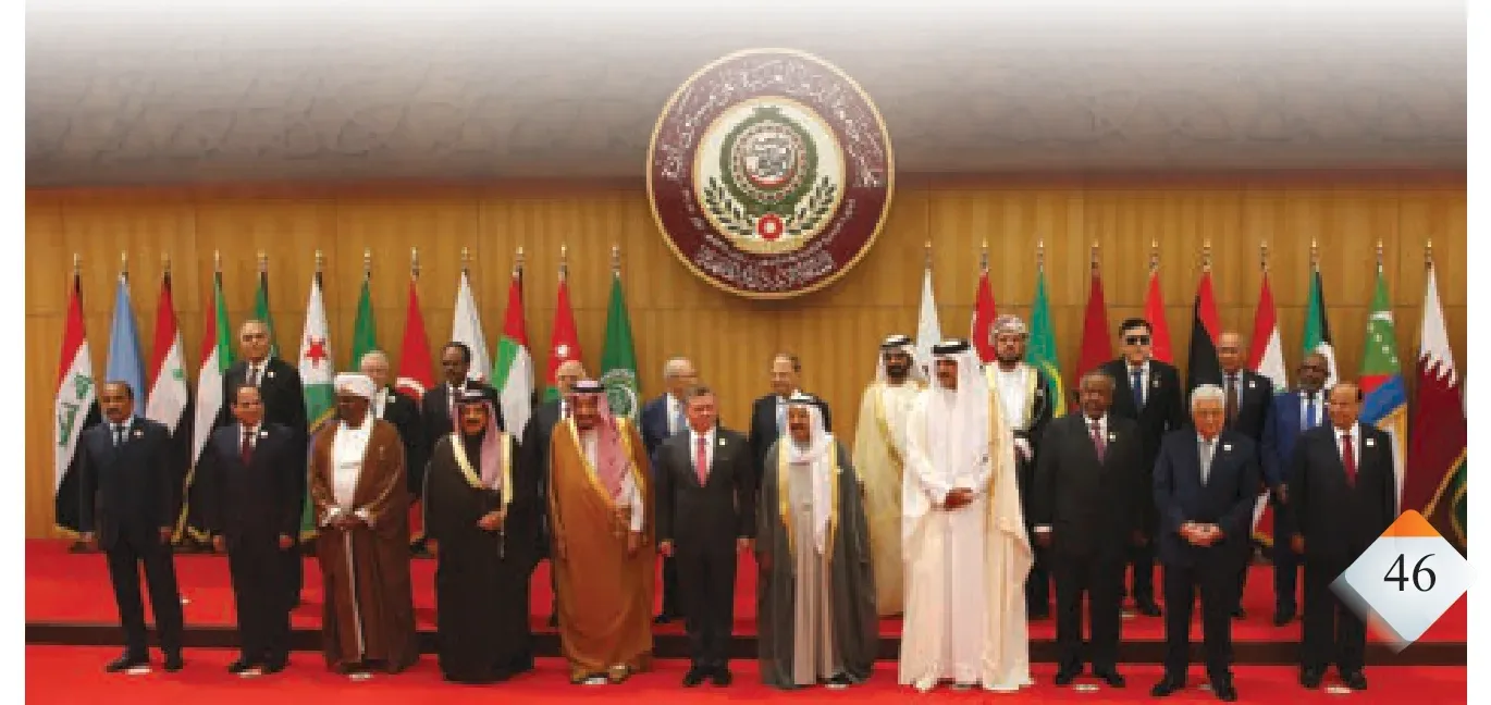 الصورة (2): رؤساء الدول العربية في القمّة العربية المنعقدة في البحر الميّت عام 2017م.
