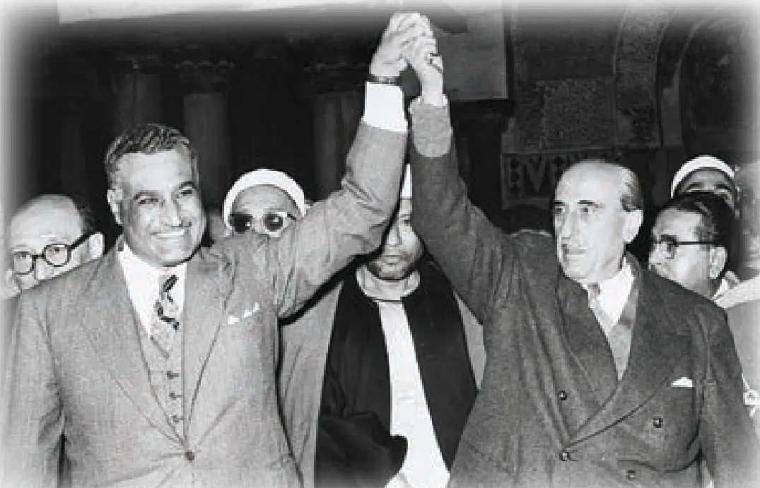 الصورة (5): الرئيسان جمال عبد الناصر وشكري القوتلي.