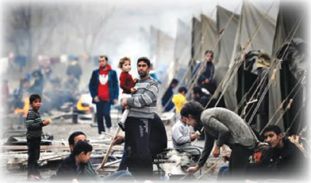 الصورة (11): ظروف اللجوء ومعاناة اللاجئين.