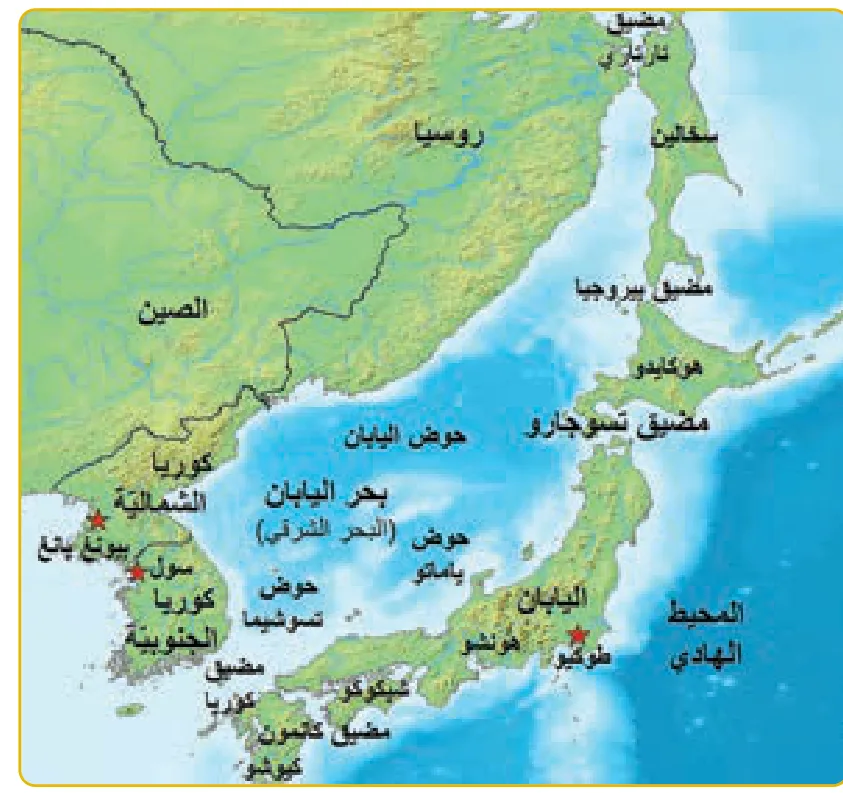 الشكل (1): خريطة اليابان.