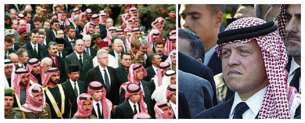 الشكل (٢-٦): جلالة الملك عبد الله الثاني وجانب من المشاركين في تشييع جثمان الملك الحسين بن طلال - رحمه الله