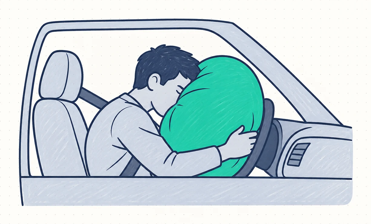- مساند الرأس Head restraints تضمن حركة رأس الراكب والسائق إلى الأمام مع الجسم عند صدم السيارة من الخلف. - وهذا يمنع كسر الجزء العلوي من العمود الفقري أو تلفه. - وسائل الأمان تحمي من الإصابات الخطرة عند وقوع الحوادث؛ أما عوامل السلامة فتمنع وقوع الحوادث وتعتمد على: - ثبات السيارة على الطريق وكفاءة المكابح. - فاعلية القيادة والتوجيه ومقدرة السائق على التعامل مع المتغيّرات. لماذا يوجد في مقدّمة السيارة ونهايتها مناطق انهيار؟ كيف يقلل حزام الأمان القوة المؤثرة في الراكب عند التصادم؟