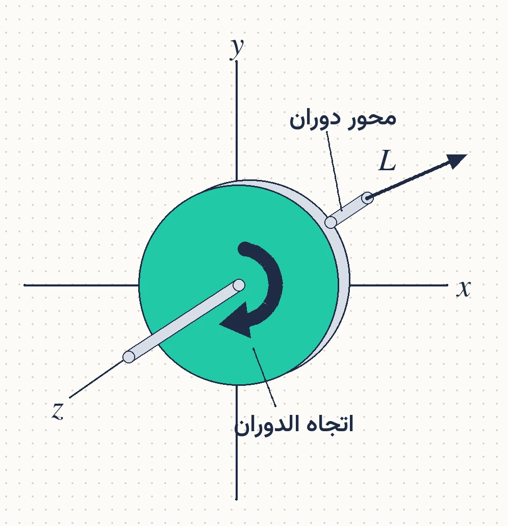 الشكل (24): متجه الزخم الزاوي.